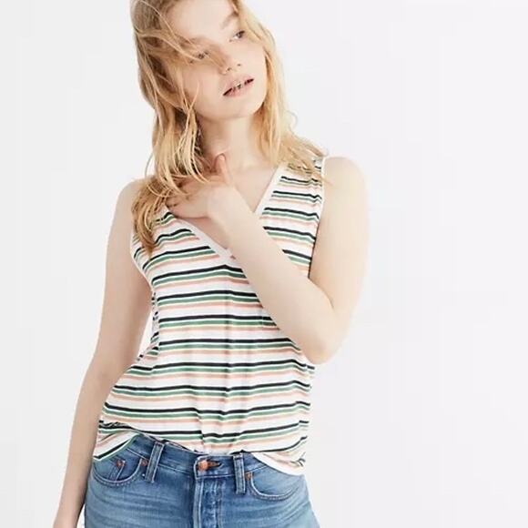 MADEWELL Whisper Cotton V Neck Pocket Tank Large L - Picture 9 of 9